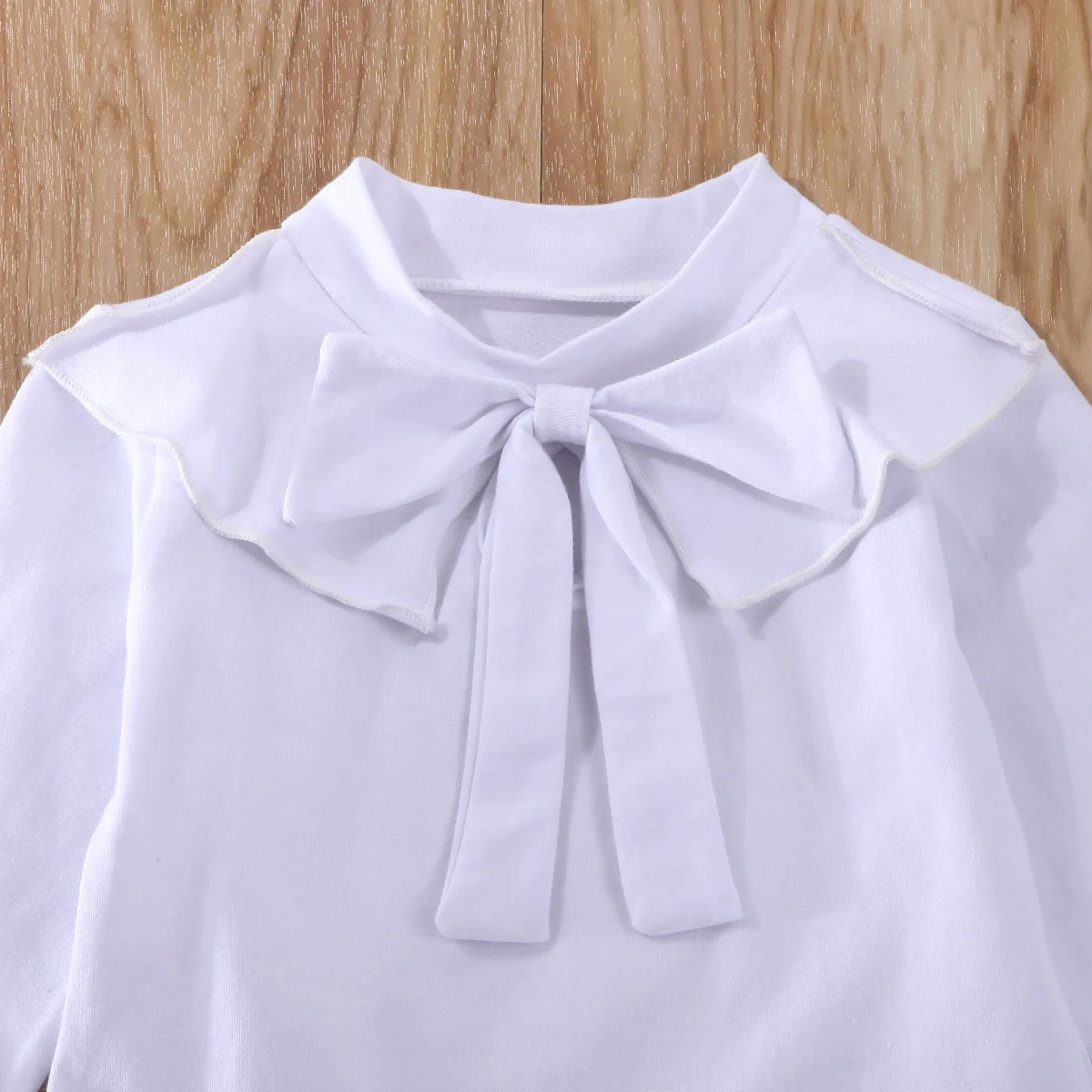 Детские комплекты одежды для маленьких девочек белая футболка с бантом +