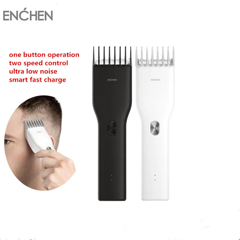 Мужская машинка для стрижки волос ENCHEN с usb-зарядкой, триммер для бороды, тример, электробритва, машинка для стрижки волос с Т-образной головкой, машинка для стрижки волос ipx7водонепроницаемый - Цвет: White