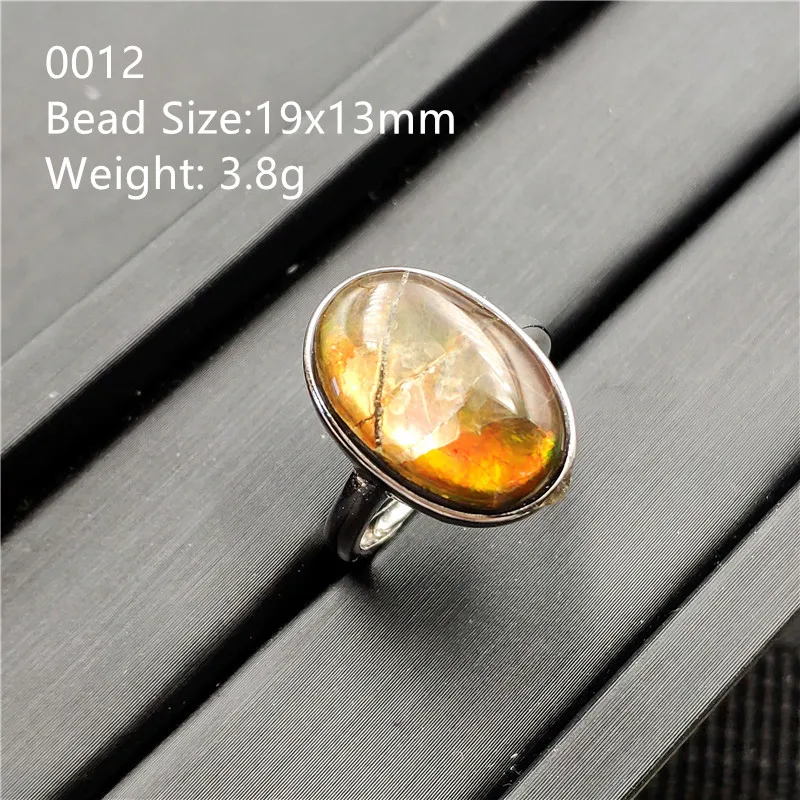 Natural Green Ammonite Ammolite Ring Men Woman Crystal Love Gift 16x12mm Beads 925 Sterling Silver Fashion Rings AAAAA | Украшения и