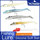 Мягкая приманка FLYSAND, силиконовая Приманка 11 см 1 9 г16 см 34 г, Мормышка с головой рыбы, Тонущая приманка для рыбной ловли, пресная и соленая вода, естественный живой реалистичный тело