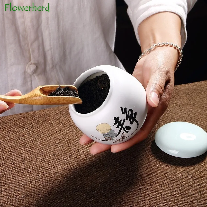 Керамическая фарфоровая чайная посуда герметичный резервуар портативная банка