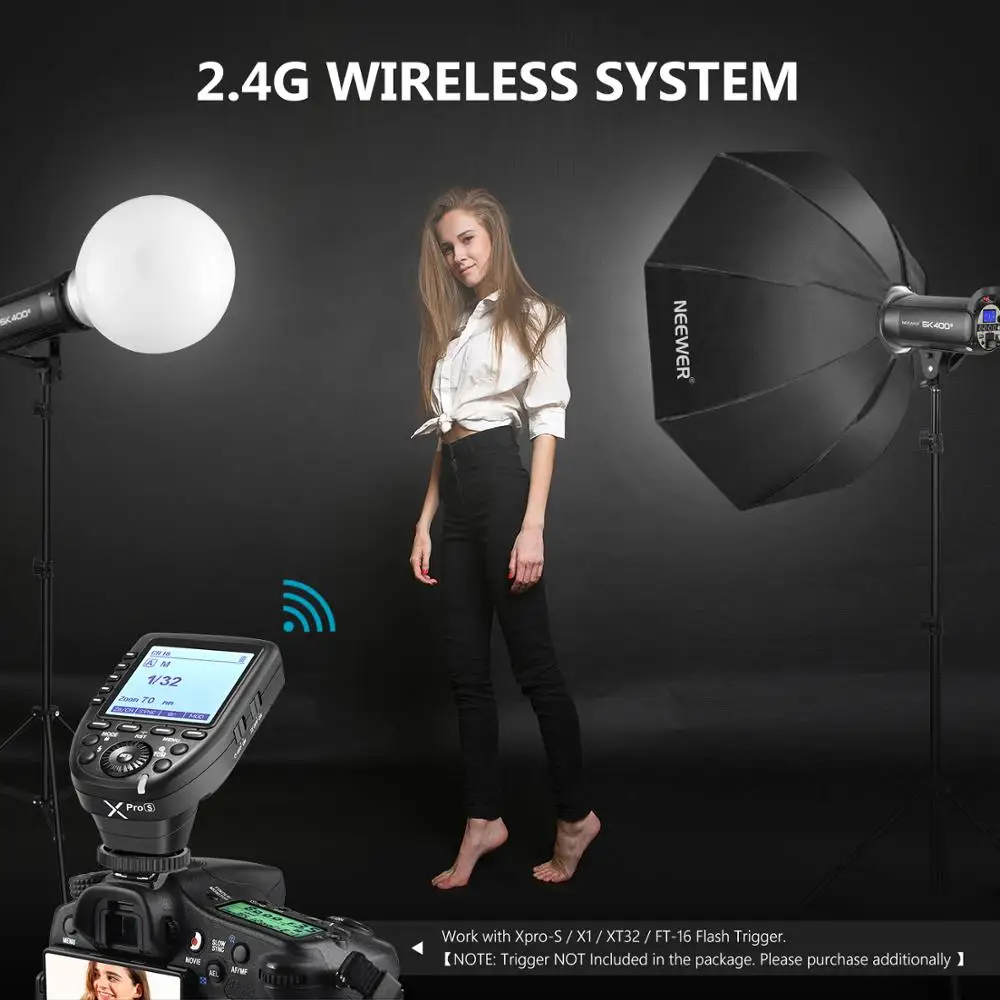 Студийный стробоскоп Neewer SK400II 400 Вт беспроводная система 2 4G GN65 5600K монолайт +
