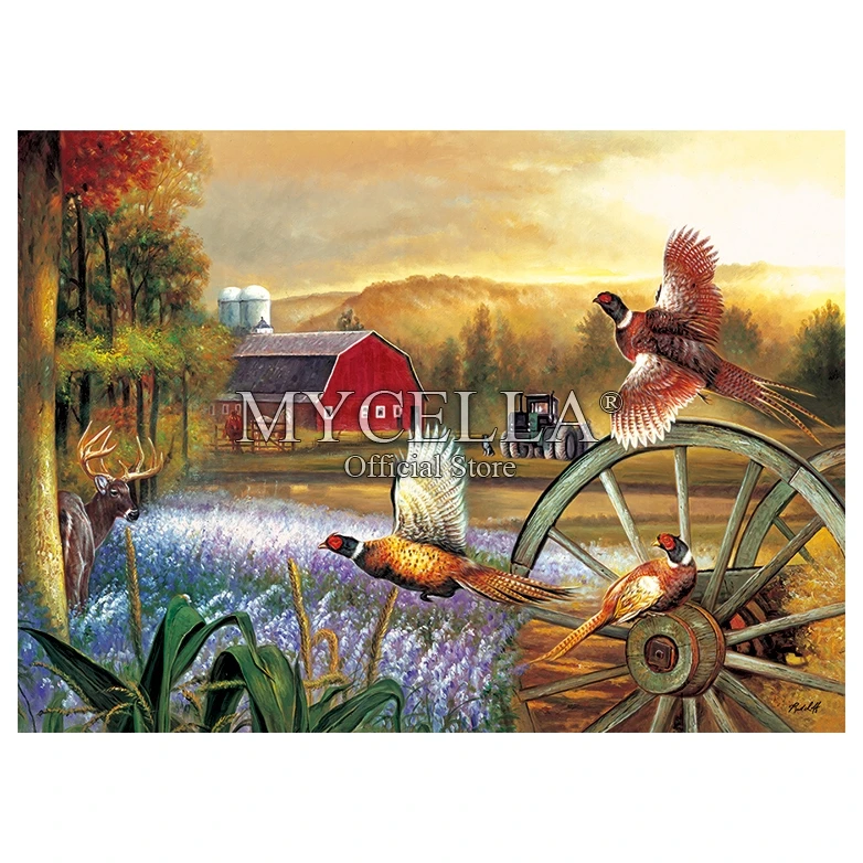 

5d Diy Diamond Painting Birds Farm Diamond Mosaic Landscape Picture Diamond Embroidery Cross Stitch Home Decor Christmas Gifts