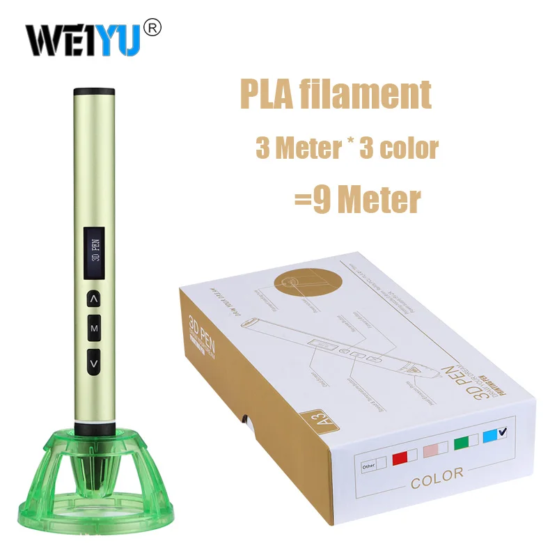 only 3D pen-green Новая высокая и низкая температура 3D Ручка, 3D печать Ручка, может использовать PCL PLA нити. Металлический Чехол Для Переноски Чехол, подарок на день рождения - Цвет: only 3D pen-green