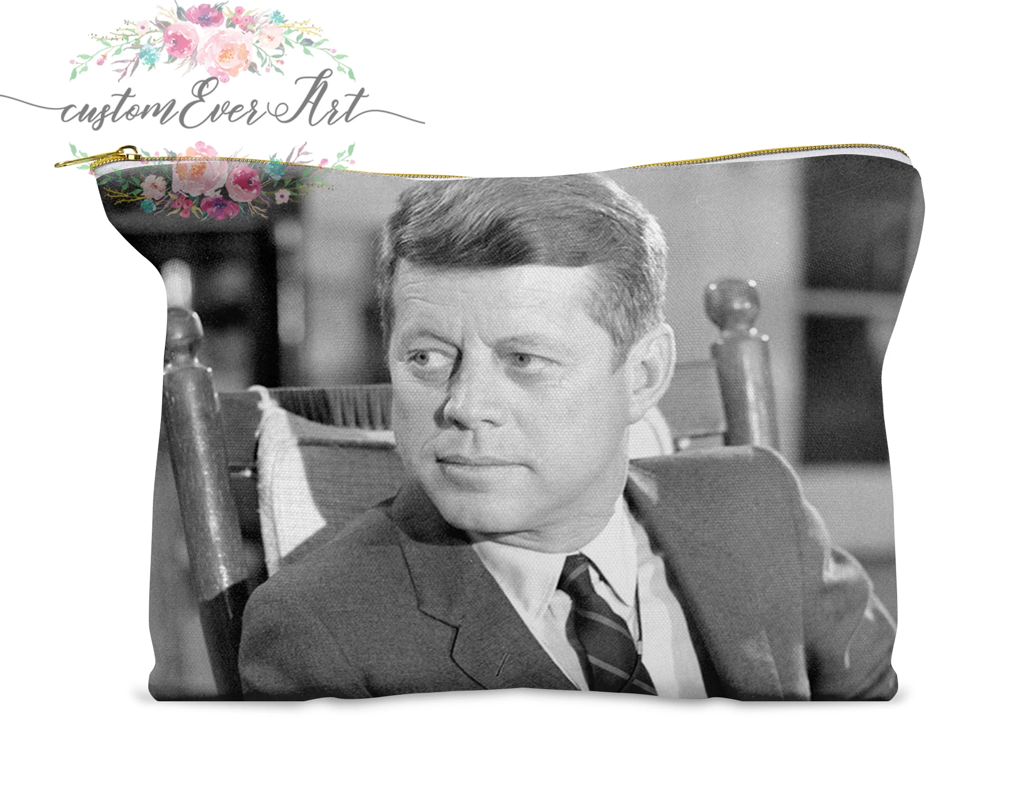 Джона Ф. Кеннеди косметичка Персонализированная маленькая Забавный органайзер