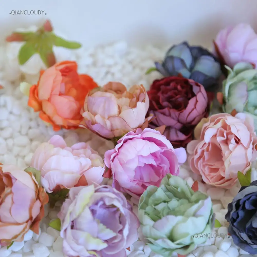 100 шт. DIY шелковая в стиле ретро Искусственные цветы Европейский бутон пиона