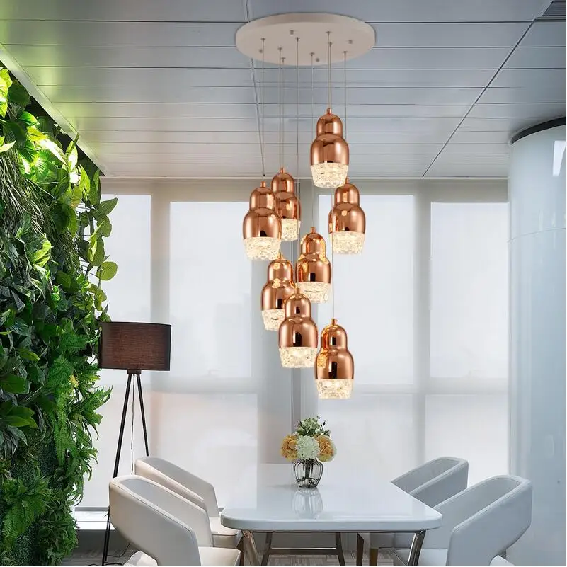 

Современные светодиодные стеклянные подвесные светильники с покрытием, люстры с одной головкой для столовой, домашний декоративный светильник, осветительные присветодиодный ы