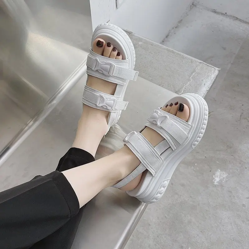 

Increasing Height Beige Heeled Sandals 2021 Summer Comfort Shoes for Women Muffins shoe Clogs Wedge Espadrilles Platform Med Bla