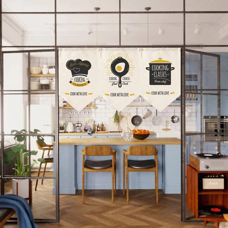 Декоративная треугольная занавеска кухонная полузанавеска мультяшная Короткая