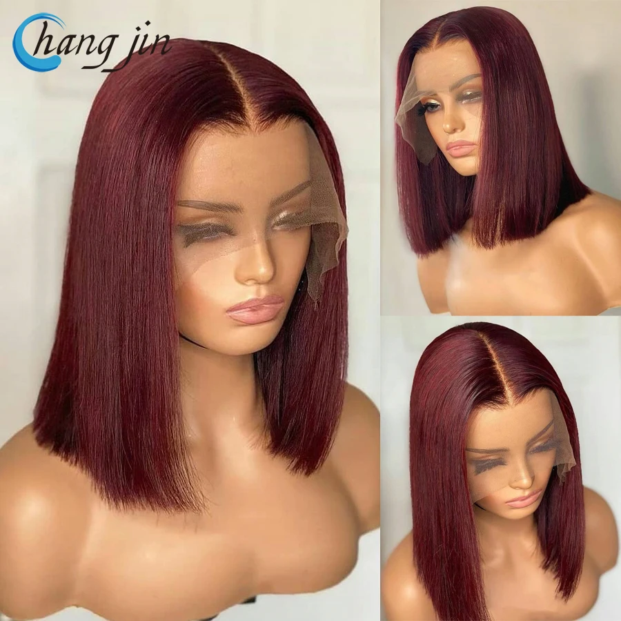 13x6x1 Lace Front Wigs For Women Indian Remy Human Hair Wigs 4x4 Closure Short Bob Wigs With Baby Hair