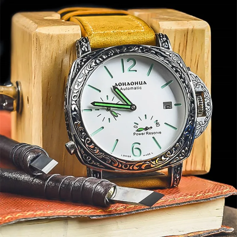 Часы наручные мужские механические модные светящиеся автоматические в стиле