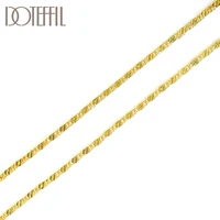 doteffil 925 sterling silver 1618202224262830 inch 18k gold basic chain necklace for women man fashion wedding jewelry