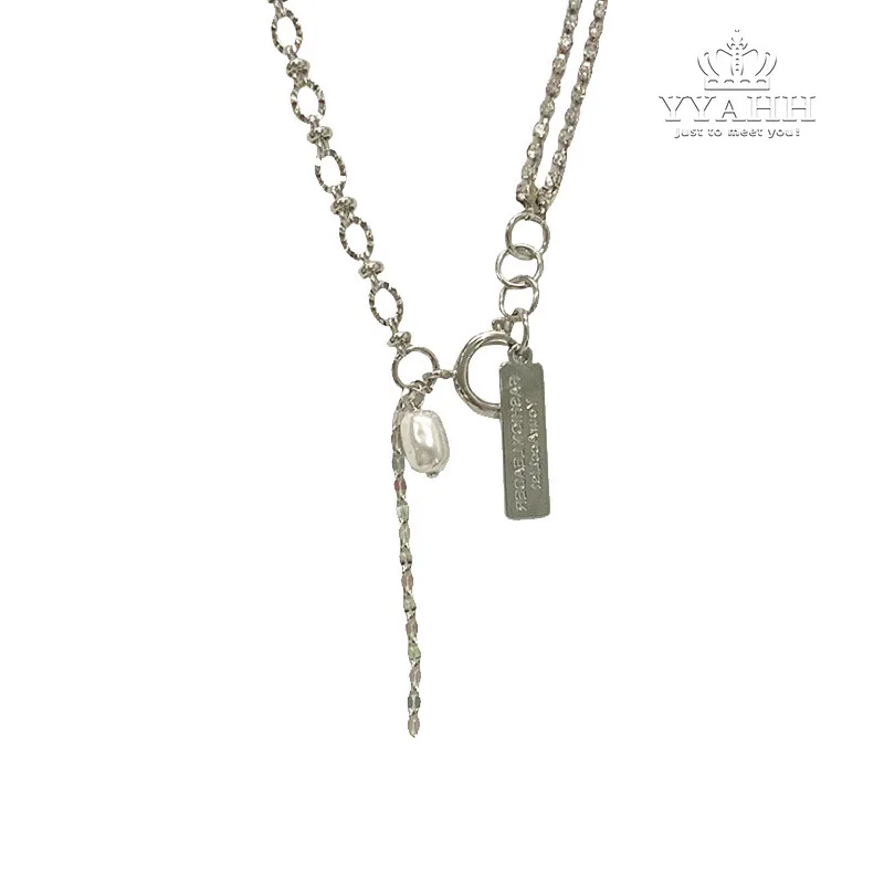 

Korean Pearl Pendant Necklace, Simple and Fashionable Collarbone Chain Necklace Female Temperament