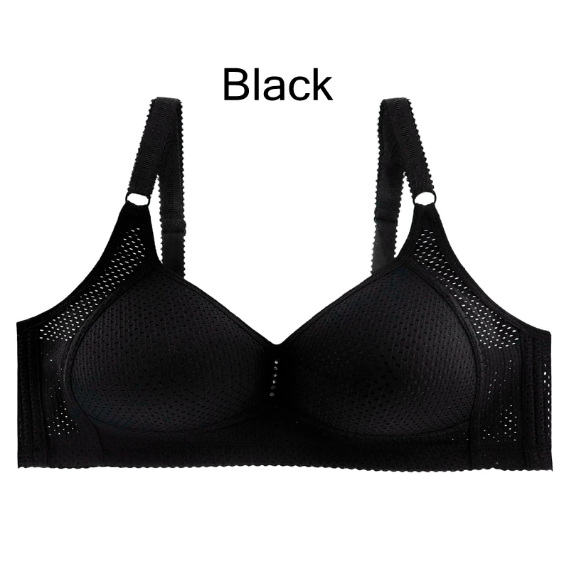 Black PariFairy точка кружева беспроводной бюстгальтер для B C чашки размера плюс 80 85 90 95 100 полная чашка Бисероплетение нижнее белье сексуальное сонное белье женские бюстгальтеры - Цвет: Black