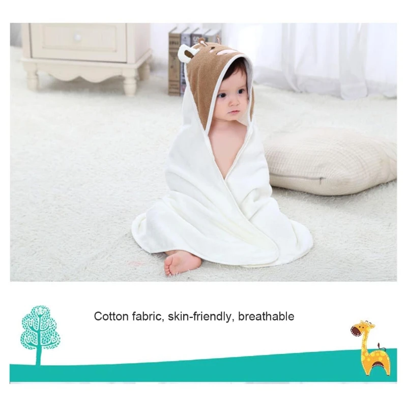 Детское банное полотенце с капюшоном накидка банный халат в форме коровы героями