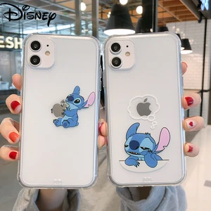 Disney original phone cover is suitable for iphone 11 case se/7/8P/X/XR/XS/XSMAX/11Pro Stitch transparent phone case