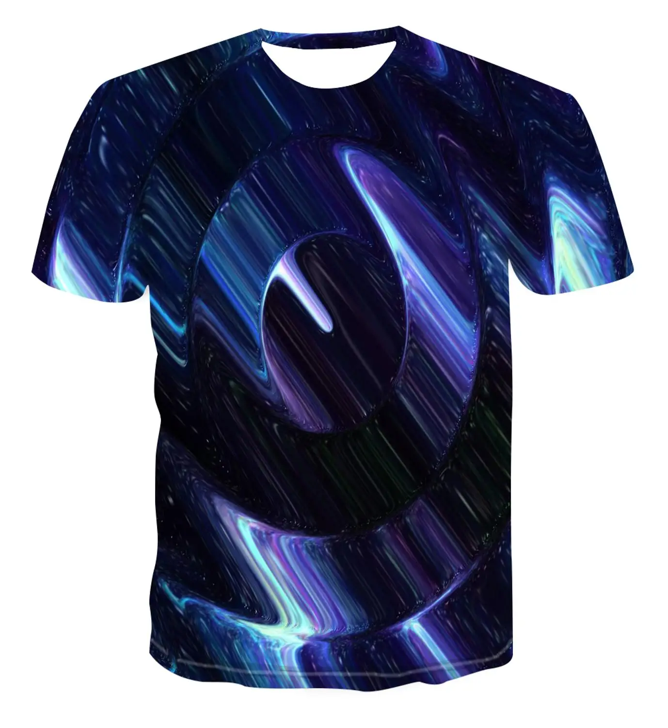 

Spiral geometry 3D print T-shirt summer top new men's Multi Size stacked solid T-shirt short sleeve o-neck beach T-shirt