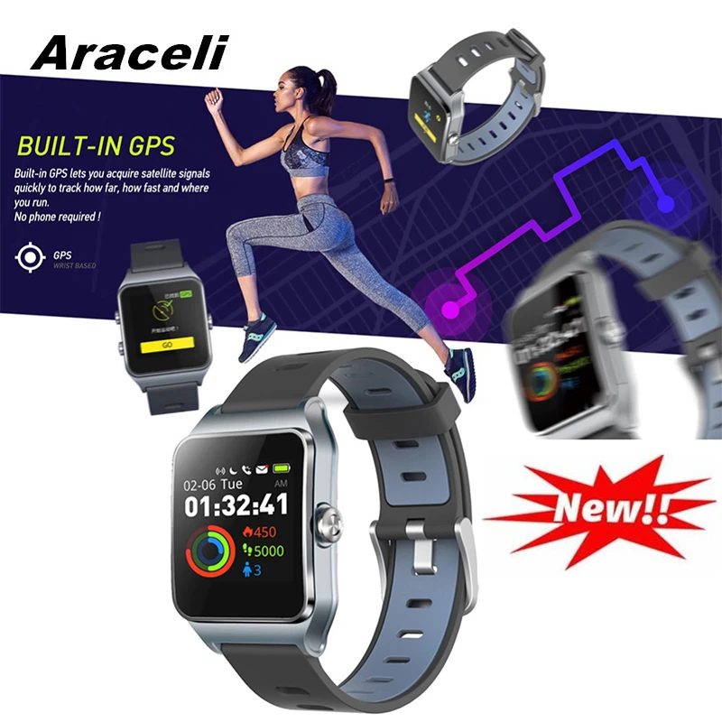 Спортивные Смарт часы с GPS компасом для мужчин и женщин динамический пульсометр