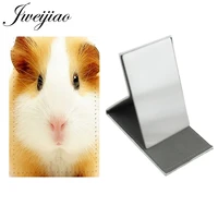 jweijiao portable little hamster mouse table desktop mirror stainless steel high quality foldable makeup mirrors qf521