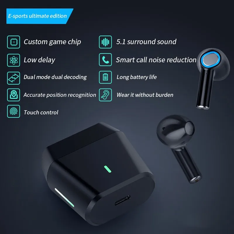 

L35 TWS Wireless Bluetooth Earphones IPX6 Waterproof Sports Headset Stereo Noise Canceling Earbuds Low Latency Gaming Headphones