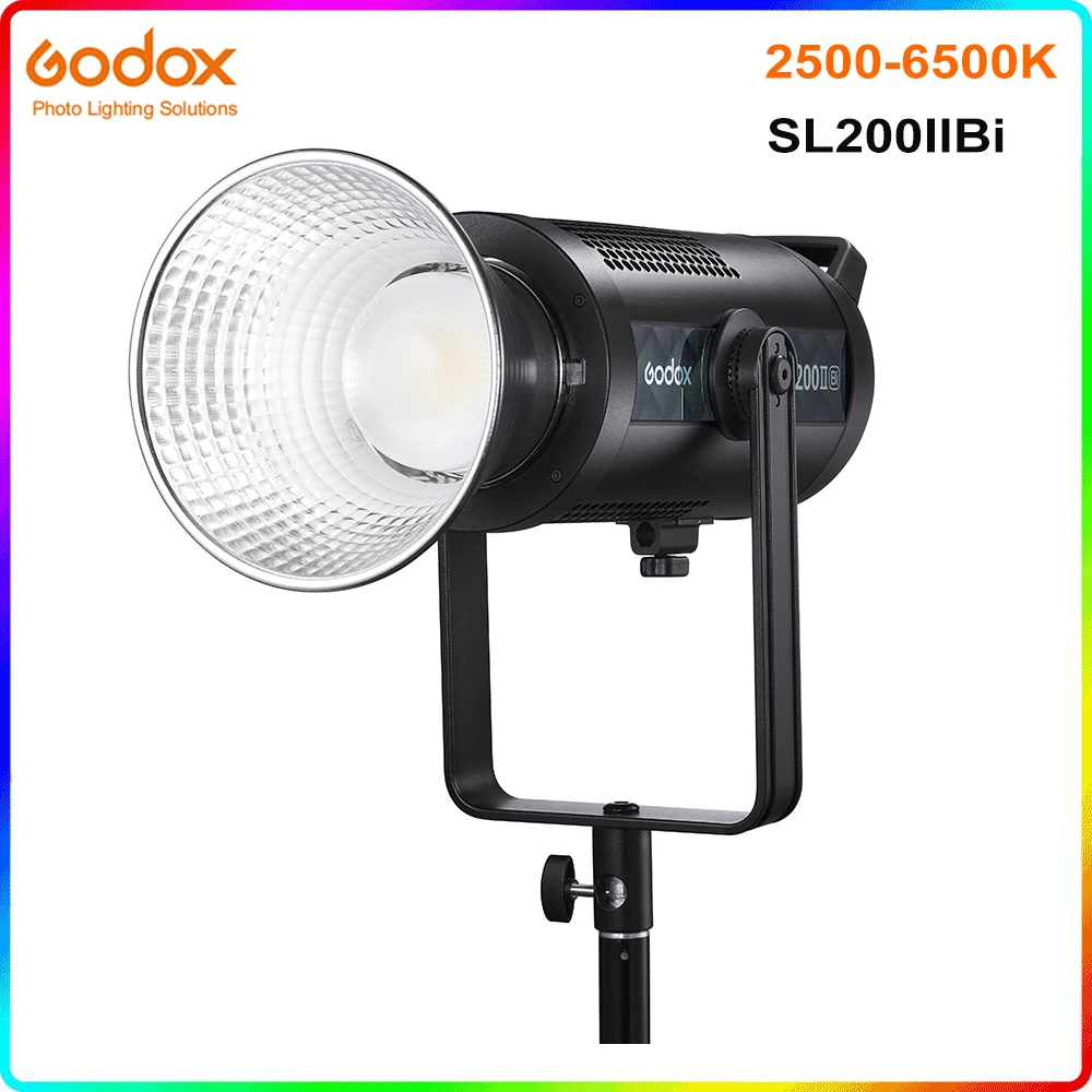 

Двухцветный мощный светодиодный светильник Godox SL200IIBi, 2500K-6500K, 200 Вт, CRI 96 + TLCI 97 +, лампа мягкого светильник щения для фотостудии