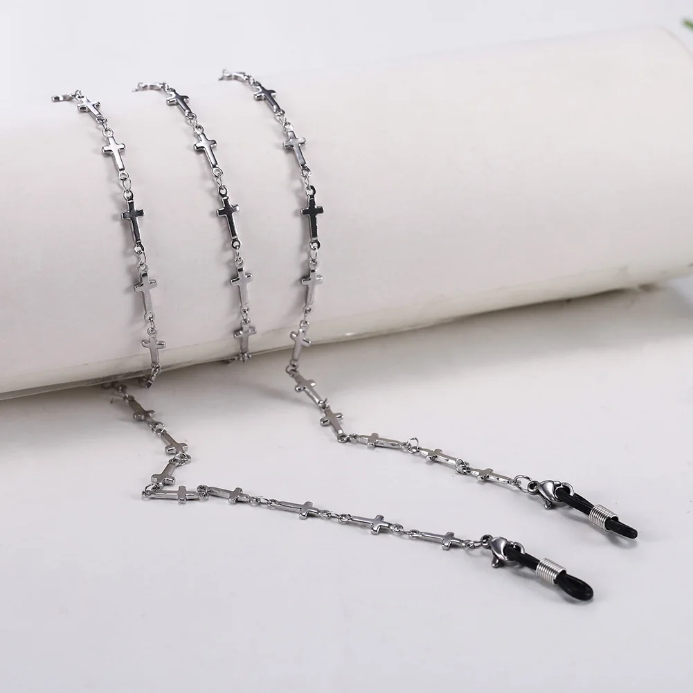 

Нержавеющая сталь Skyrim крест цепочка для солнцезащитных очков очки для чтения ремень Готический шнур для очков очки Шея веревка подарок для женщин и мужчин