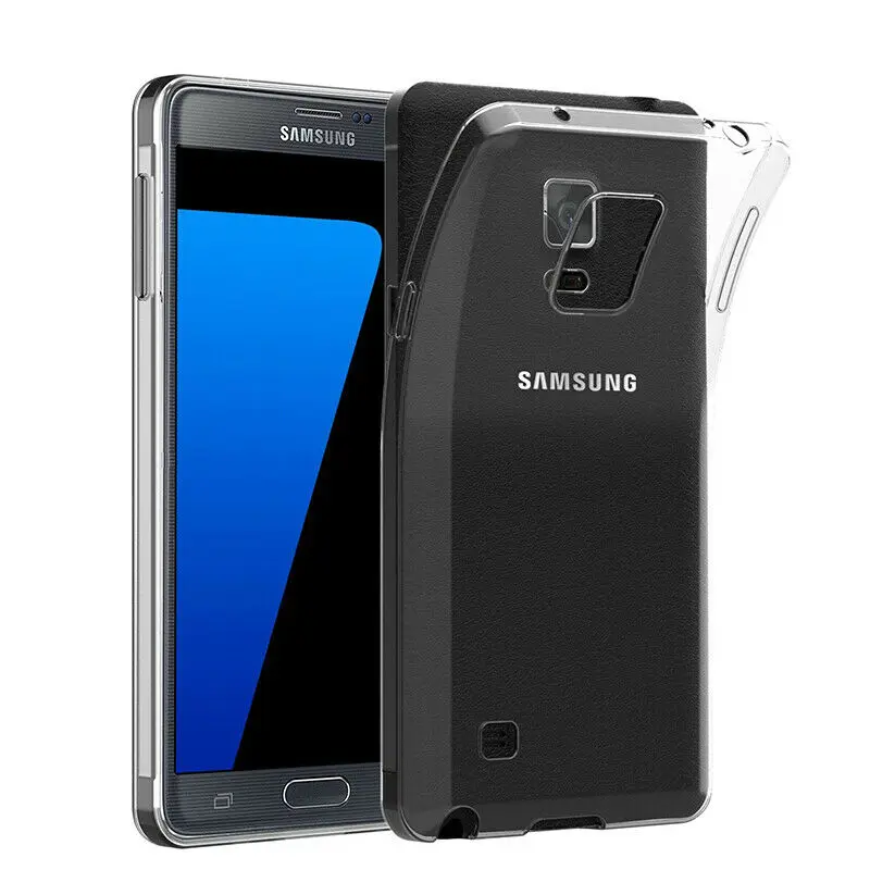 Мягкий ТПУ чехол для Samsung Galaxy Note 4 прозрачный силиконовый защитный