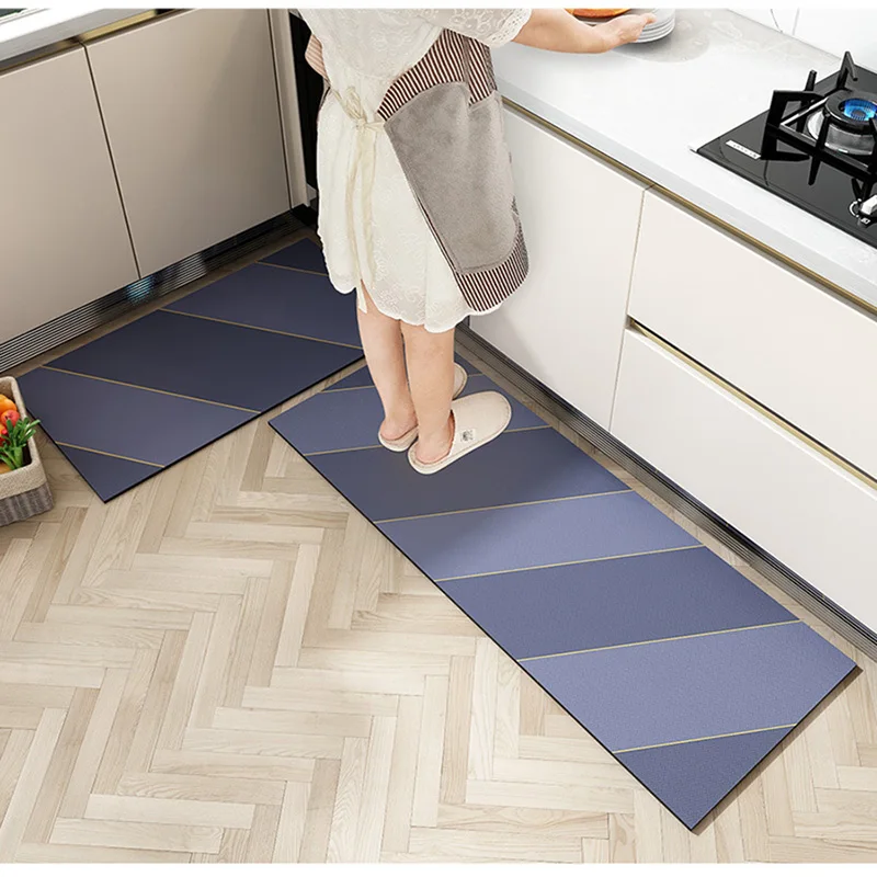 

Kitchen Non-Slip PV Waterproof Door Mat Household Oilproof Easy Clean Rug Anti-slip Floor Dirtproof Decor Kictchenroom Cloud Mat