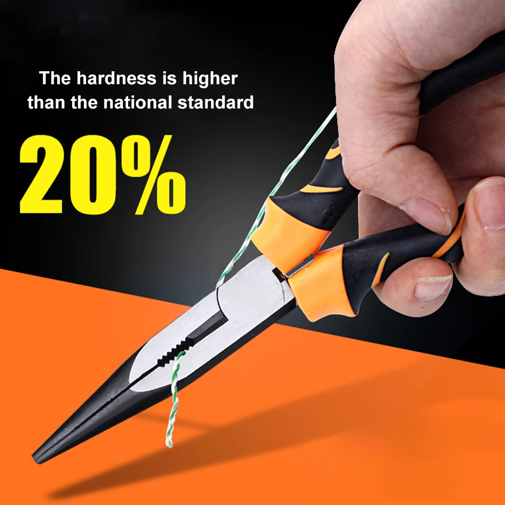 

Durable Wire Pliers Strong Anti-rust Pointed Nose Pliers TPR Cutting Pliers Multi-functional Crimping Plier for Small Metal Wire
