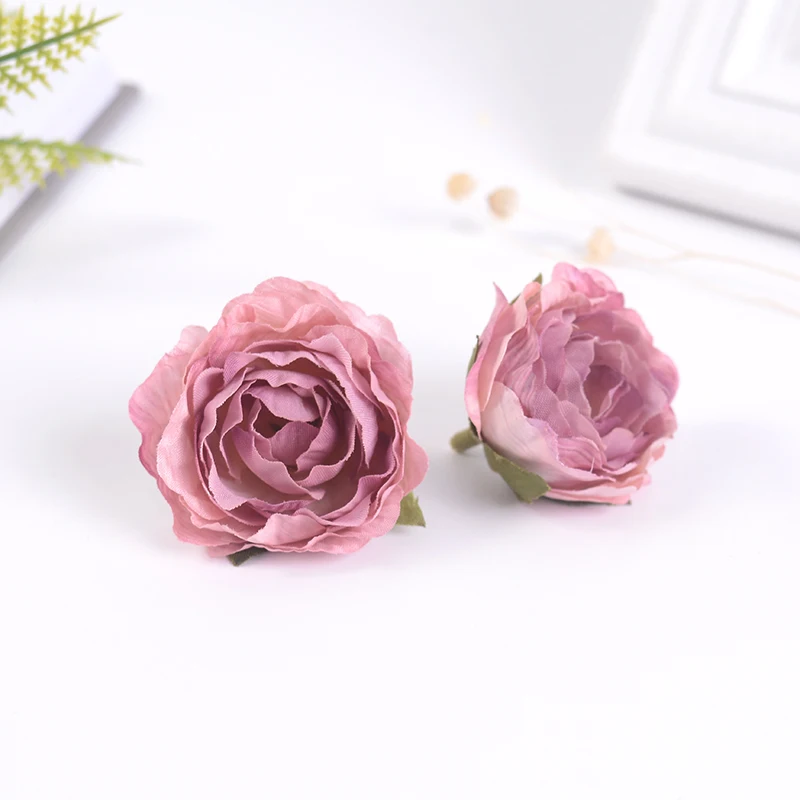 5 шт. (4 см) Искусственный Пион из шелка с цветочным рисунком головы стены