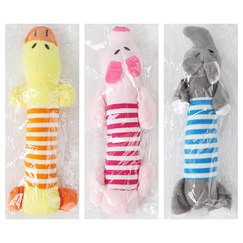 

Squeak Toys For Dog Toy Fleece Dog Chew Toy Durability Plush Puppy Pet Sound Toy For Dogs Supplies Elephant Duck Pig Plush Toys