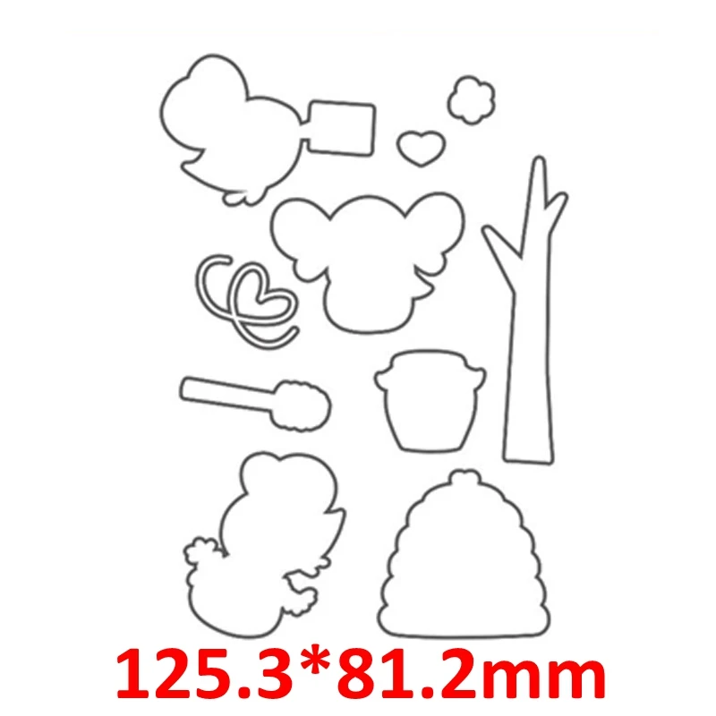 QWELL пчелы отправляют цветы буквы металлические Вырубные штампы с прозрачными