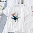 Женская футболка с рисунком аниме, фиолетовая футболка с рисунком в стиле эверсада, забавная футболка в стиле Харадзюку, лето 2021