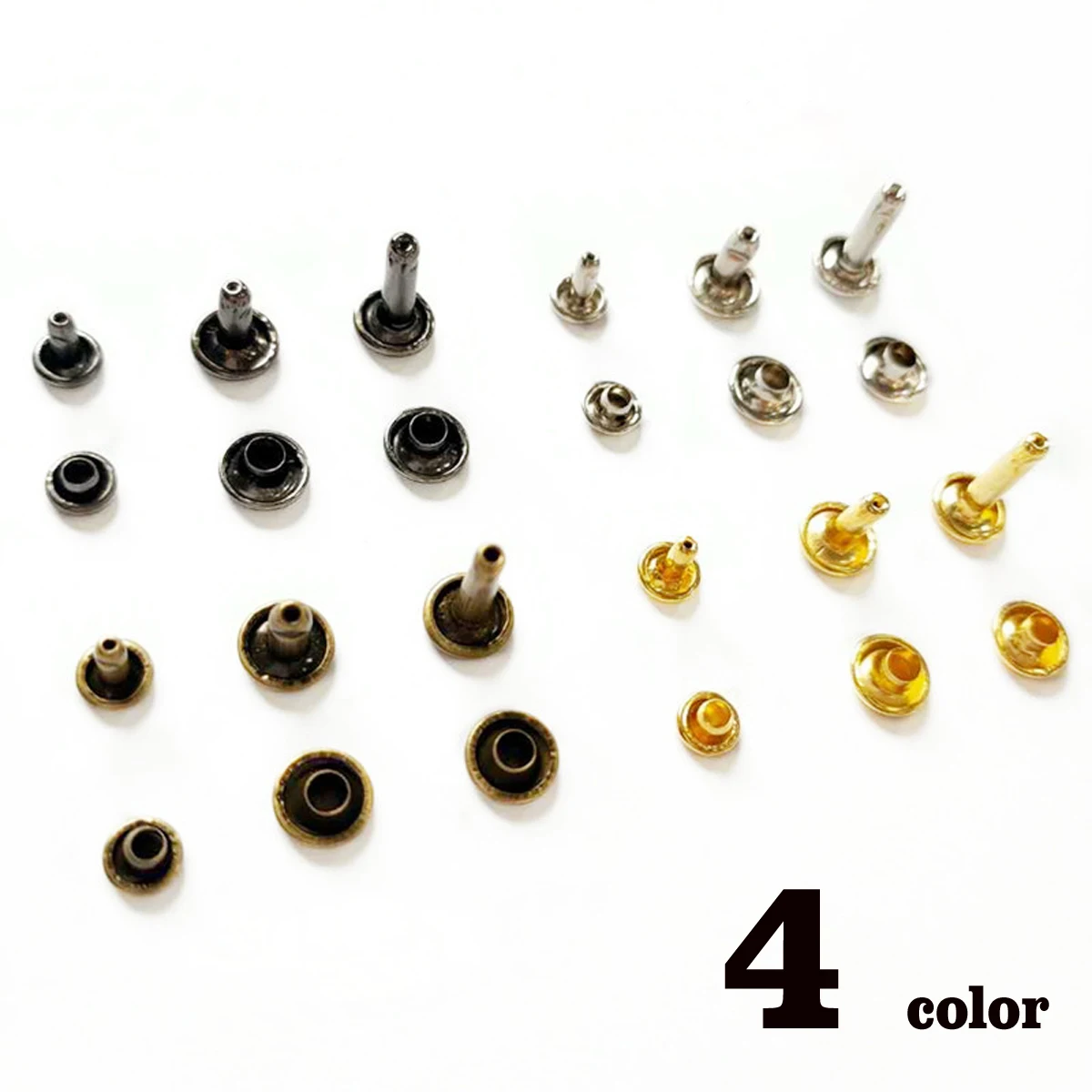 360 наборов кожаные заклепки двойная крышка трубчатые металлические шпильки с