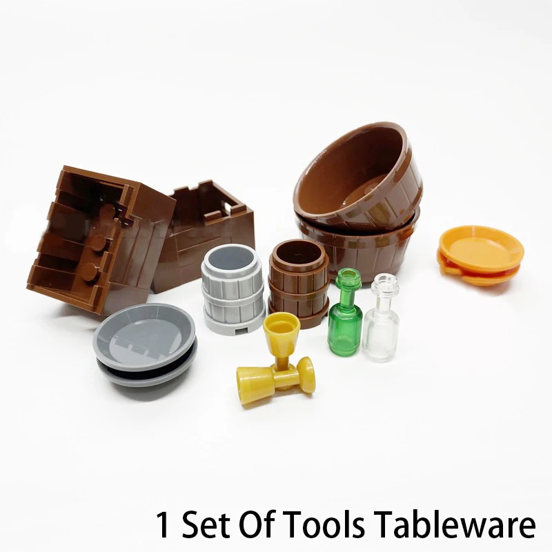 Полный набор деталей сделай сам строительные блоки еда хлеб рыба фрукты обжарка