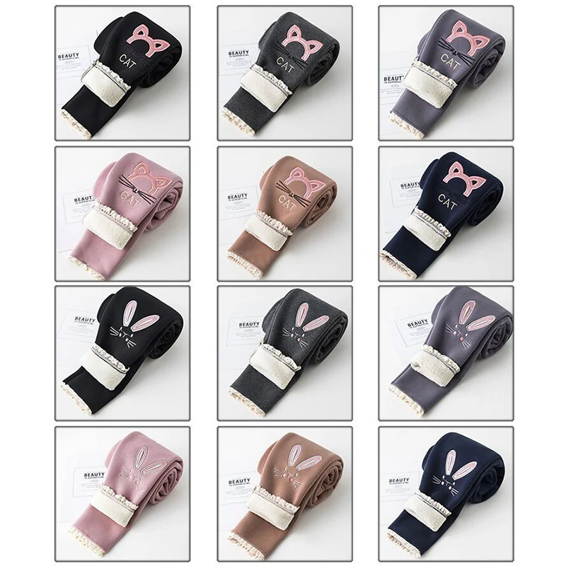 Леггинсы для девочек утепленные штаны Зимние Бархатные леггинсы с флисовой