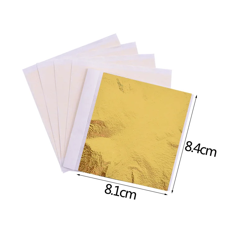

100pcs Imitation Gold Sliver Leaf Foil Papers for Gilding Funiture Lines Wall Crafts Handicrafts Gilding Decor DIY Nail Art