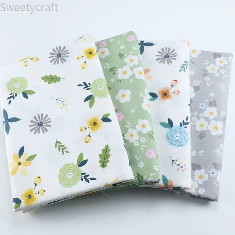 100% саржевая хлопковая ткань с цветочным рисунком для шитья DIY постельные