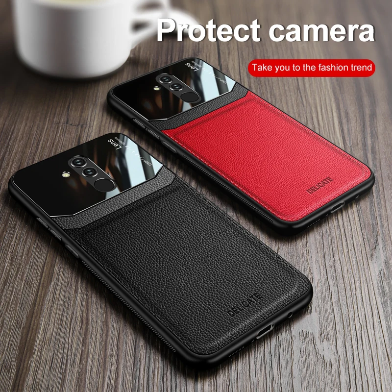 

For Huawei Mate 10 Pro BLA L29 Case Silicon TPU Bumper Leather Plexiglass Back Cover Case for Huawei Mate 10 Mate10 ALP L09 L29