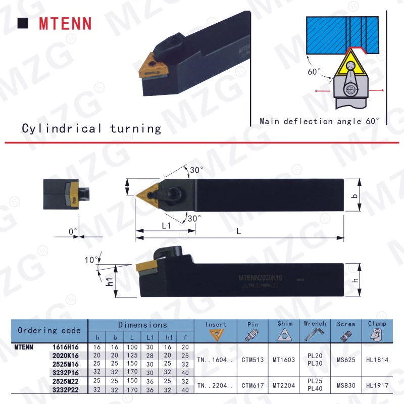 MOSASK MTENN металлический резак MTENN1616H16 обработка резки расточной стержень CNC