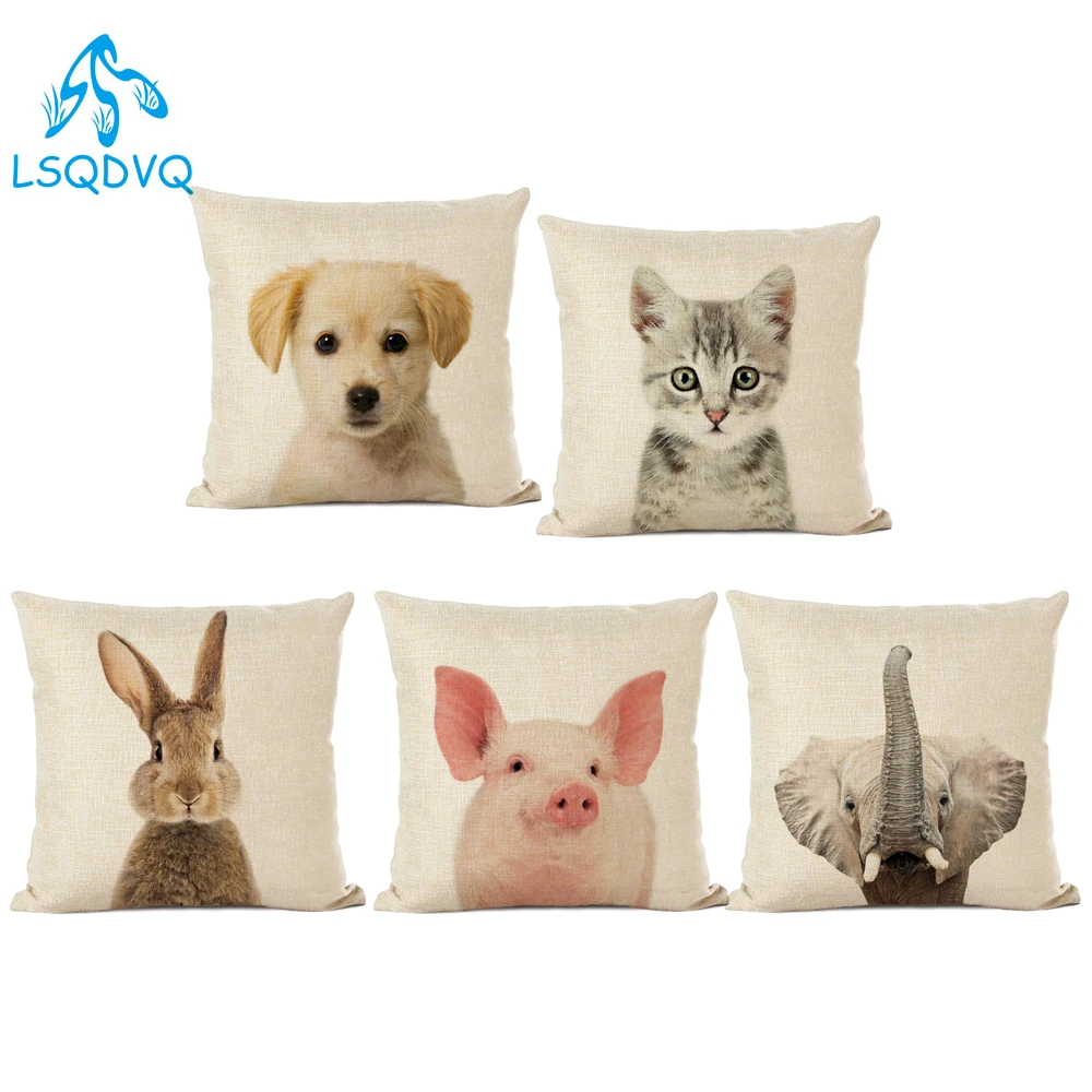 Милые Детские наволочки с животными домашний декор кролик Ослик лиса