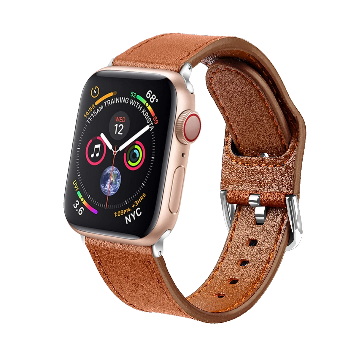 Ремешок кожаный для Apple Watch Band 38 мм 44 40 42 сменный Браслет из натуральной кожи Iwatch