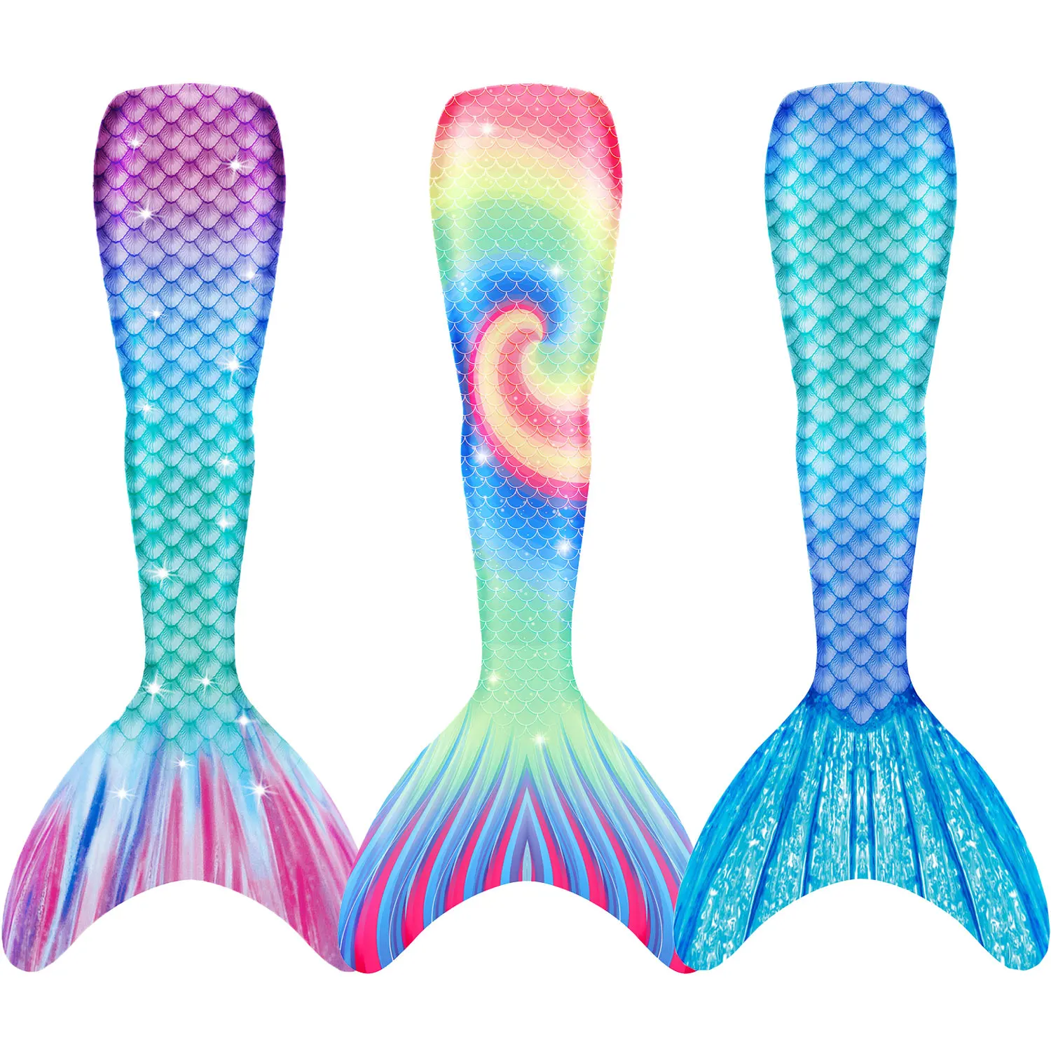 Женский костюм русалки с хвостом купальный без моноласта для взрослых и детей |