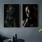 Африканская художественная черная женщина с ювелирными изделиями, картины на холсте, настенные художественные плакаты с принтами, настенные картинки для гостиной, домашнего декора куадросов