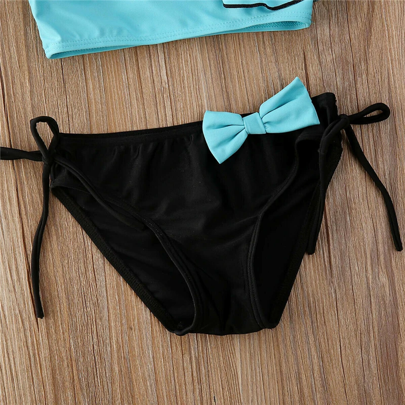 Детский купальный костюм с оборками на одно плечо для девочек комплект из 2