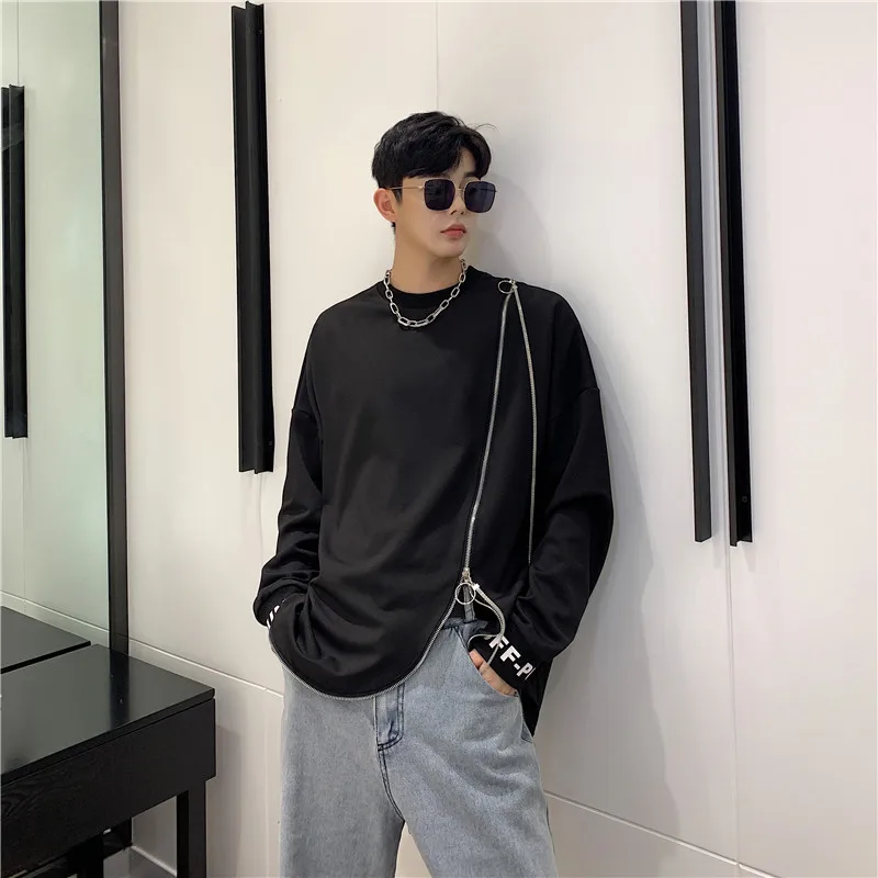 Свитшот мужской асимметричный уличная одежда в стиле хип-хоп панк готический