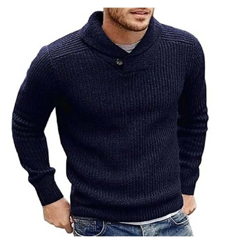 2019 осенний мужской свитер большого размера однотонный пуловер Повседневная
