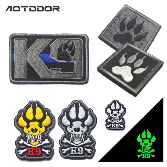 Новые продукты K9 собачья лапа крест-накрест ноги кости боевой на липучке армейская собака липучка плечо эмблема собака