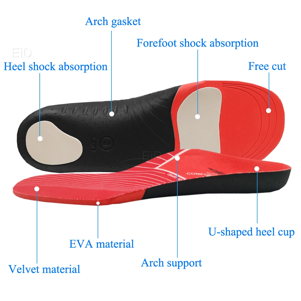 EiD лучшая ортопедическая обувь стельки для обуви EVA Arch Foot Pad X/O коррекции ног на
