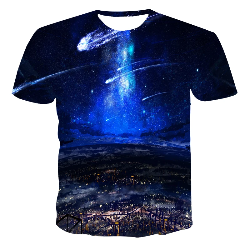 

2021 Summer New Style Men'S Refreshing Casual 3D Printing Polyester O-Neck Short-Sleeved T-Shirt